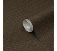 GoodHome Nosea Black Fabric Effect Art Deco Embossed Wallpaper