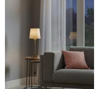 GoodHome Nunbird Plain Taupe Antique Brass Effect Table Lamp