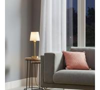 GoodHome Nunbird Plain White Brass Effect Table Lamp