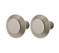 GoodHome Nutmeg Nickel Effect Kitchen Cabinets Round Pull Handle (L)3.2Cm (D)32mm, Pack Of 2