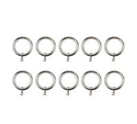 GoodHome Olympe Chrome Effect Grey Curtain Ring (Dia)28mm, Pack Of 10 Compatibility- 25/28mm Curtain Pole