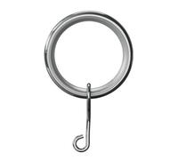 GoodHome Olympe Chrome Effect Grey Curtain Ring, Pack Of 10 Compatibility- 16/19mm Curtain Pole