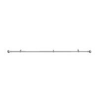 GoodHome Olympe Grey Chrome Effect Extendable Ball Single Curtain Pole Set, (L)1200mm-2100mm (Dia)19mm