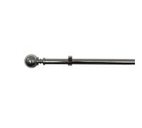 GoodHome Olympe Grey Chrome Effect Extendable Ball Single Curtain Pole Set Set, (L)2000mm-3300mm (Dia)28mm