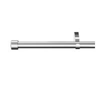 GoodHome Olympe Grey Chrome Effect Extendable Cap Single Curtain Pole Set, (L)2000mm-3300mm (Dia)28mm