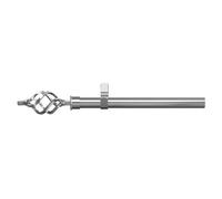 GoodHome Olympe Grey Chrome Effect Extendable Swirl Single Curtain Pole Set Set, (L)2000mm-3300mm (Dia)28mm