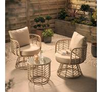 GoodHome Omalos Beige Metal 2 Seater Bistro Set