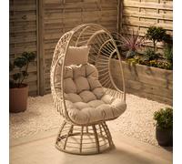 GoodHome Omalos Beige Rattan Effect Egg Chair