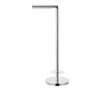 GoodHome Ormara Gloss Silver Effect Floor-Mounted Toilet Roll Holder (H)475mm (W)219mm