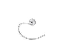 GoodHome Ormara Polished Silver Effect Zinc Alloy Wall-Mounted Towel Ring (W)22Cm