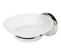 GoodHome Ormara Silver Effect Glass & Steel Soap Dish
