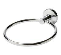 GoodHome Ormara Silver Effect Iron, Steel & Zinc Alloy Wall-Mounted Towel Ring (W)18.5Cm