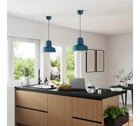 GoodHome Orous Geometric Matt Blue Led Pendant Ceiling Light, (Dia)320mm