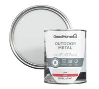 GoodHome Outdoor White Gloss Exterior Doors & Windows Topcoat Metal Paint, 750Ml Tin