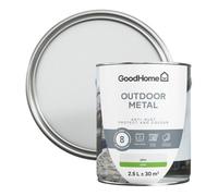GoodHome Outdoor White Satinwood Exterior Doors & Windows Topcoat Metal Paint, 2.5L Tin