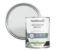 GoodHome Outdoor White Satinwood Exterior Doors & Windows Topcoat Metal Paint, 750Ml Tin