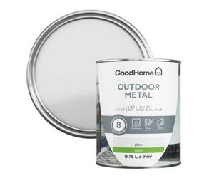 GoodHome Outdoor White Satinwood Exterior Doors & Windows Topcoat Metal Paint, 750Ml Tin