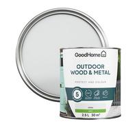 GoodHome Outdoor White Satinwood Multi-Surface Paint, 2.5L