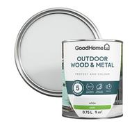 GoodHome Outdoor White Satinwood Multi-Surface Paint, 750Ml
