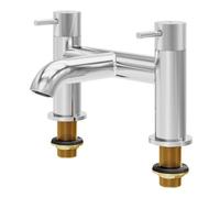GoodHome Owens Gloss Chrome Effect Deck-Mounted Manual Double Bath Filler Tap