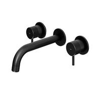 GoodHome Owens Matt Black Round Wall Mono Mixer Tap