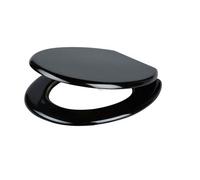 GoodHome Palmi Black Round Standard Close Toilet Seat