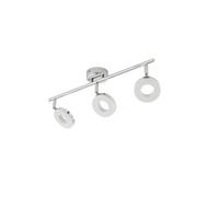 GoodHome Panacea Tube Metal & Plastic Chrome Effect 3 Lamp Led Ceiling Light