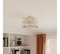 GoodHome Parcae Round Glass & Metal Transparent Chrome Effect 3 Lamp Ceiling Light