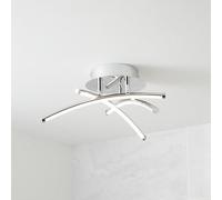 GoodHome Pavone Matt Acrylic & Steel Chrome Effect 3 Lamp Led Ceiling Light