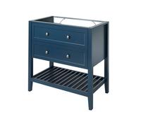 GoodHome Perma Satin Blue Freestanding Bathroom Vanity Unit (H) 806mm (W) 800mm