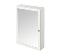 GoodHome Perma Satin White Wall-Mounted Single Bathroom Cabinet With Mirrored Door (W)500mm (H)700mm