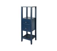 GoodHome Perma Tall Satin Blue Bathroom Cabinet (H)120Cm (W)40.2Cm