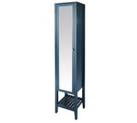 GoodHome Perma Tall Satin Blue Single Freestanding Bathroom Cabinet (H)185Cm (W)40Cm