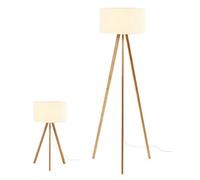 GoodHome Petronia Natural & White Led Floor & Table Lamp
