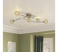 GoodHome Phaidros Plate Gloss Metal Chrome 5 Lamp Led Ceiling Light