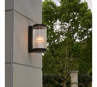 GoodHome Phuket Fixed Matt Black Mains-Powered Outdoor Wall Light