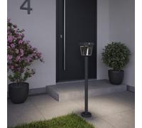 GoodHome Piceo Black Solar-Powered Integrated Led Outdoor Post Light