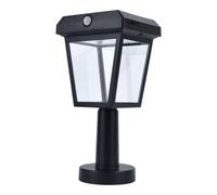 GoodHome Piceo Brushed Black Solar-Powered Integrated Led Outdoor Post Light