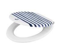 GoodHome Pilica Anchor White & Blue Standard Soft Close Toilet Seat