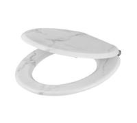 GoodHome Pilica Marble White & Black Standard Soft Close Toilet Seat