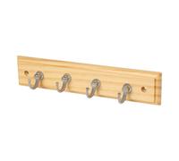 GoodHome Polished Gloss Natural Chrome Effect Pine 4 Hook Rail (L)220mm (H)44mm