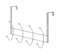 GoodHome Polished Natural Chrome Effect Steel 8 Hook Rail (L)1.2mm (H)375mm