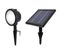 GoodHome Poplar Black Solar-Powered 140Lm Integrated Led Outdoor Spotlight
