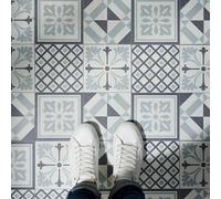 GoodHome Poprock Black & White Mosaic Effect Vinyl Tile, 1.3M²