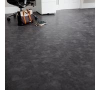 GoodHome Poprock Dark Grey Tile Stone Effect Self-Adhesive Vinyl Tile, 1.3M²
