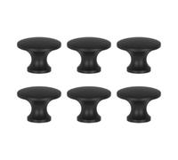 GoodHome Primel Matt Black Zinc Alloy Furniture Knob (Dia)29mm, Pack Of 6
