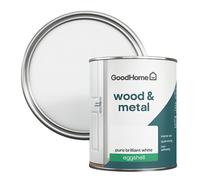 GoodHome Pure Brilliant White Eggshell Metal & Wood Paint, 750Ml