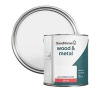 GoodHome Pure Brilliant White Gloss Metal & Wood Paint, 2.5L