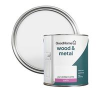 GoodHome Pure Brilliant White Satinwood Metal & Wood Paint, 2.5L
