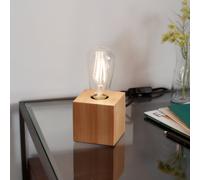 GoodHome Qausuit Square Bamboo Effect Table Light
